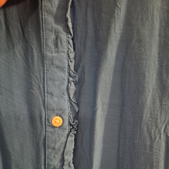 LOFT Plus Blue Ruffled Blouse - Picture 4 of 4